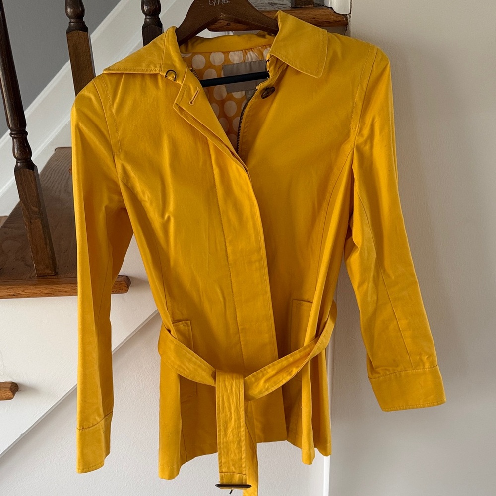 Banana Republic Mustard Yellow Short Trench Coat Jacket